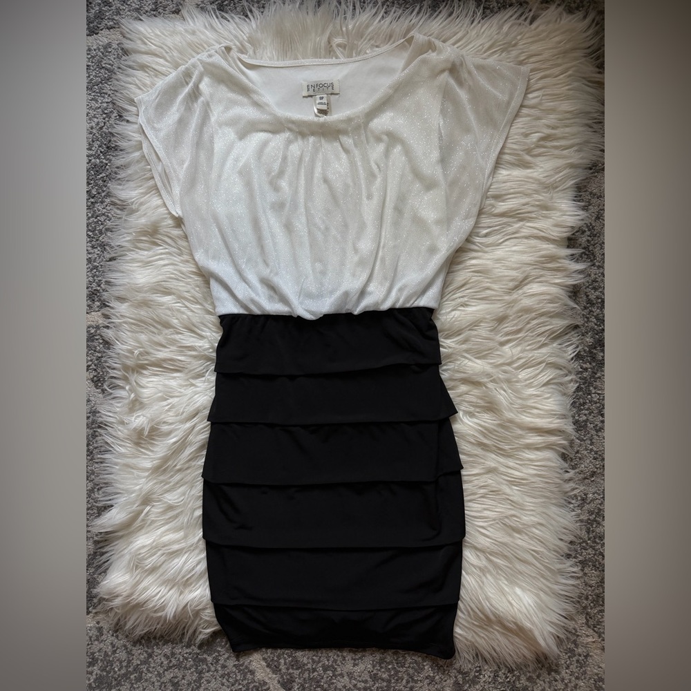 Enfocus Studio shimmer top bandage dress